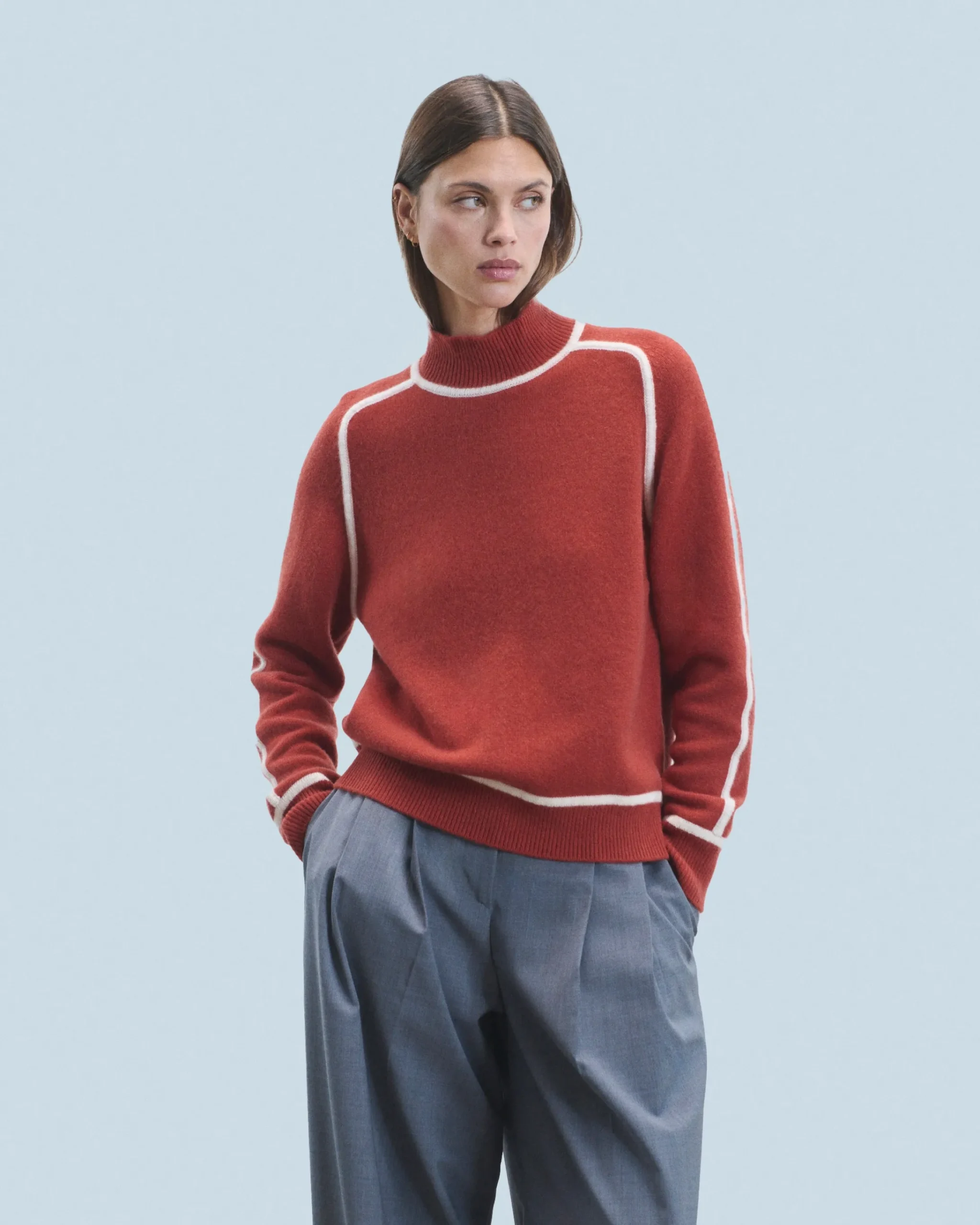 FROM FUTURE Maglione Collo alto Terracotta Best
