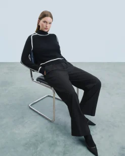 FROM FUTURE Maglione Collo alto Nero Hot