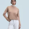 FROM FUTURE Maglione Collo alto Cammello Flash Sale