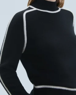 FROM FUTURE Maglione Collo alto Nero Hot