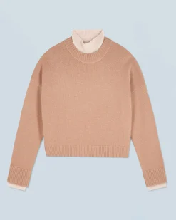 FROM FUTURE Maglione Collo alto Cammello Flash Sale