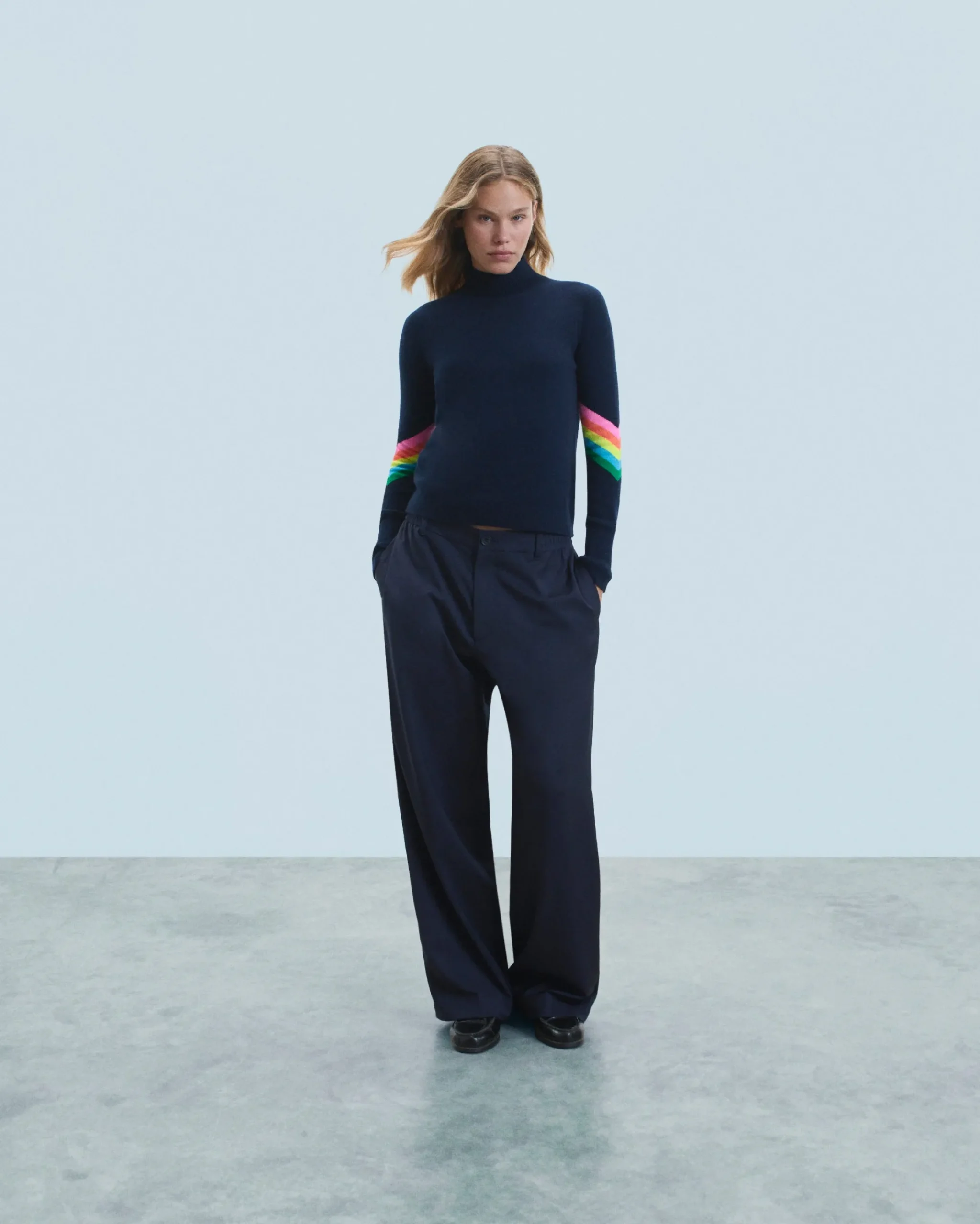 FROM FUTURE Maglione Collo alto Bande maniche Multicolori Leggero MarinaMilitare Shop
