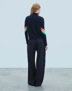 FROM FUTURE Maglione Collo alto Bande maniche Multicolori Leggero MarinaMilitare Shop