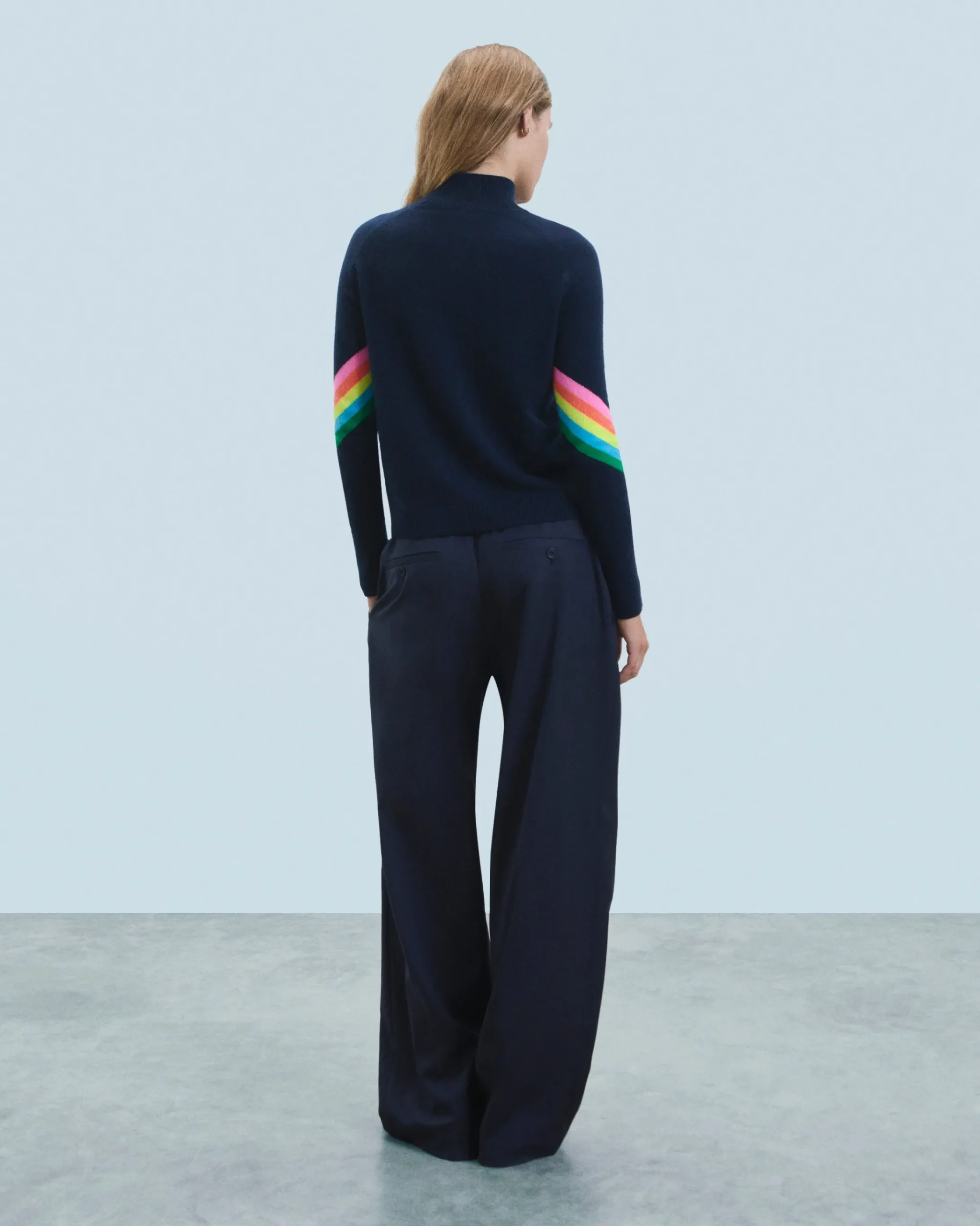 FROM FUTURE Maglione Collo alto Bande maniche Multicolori Leggero MarinaMilitare Shop