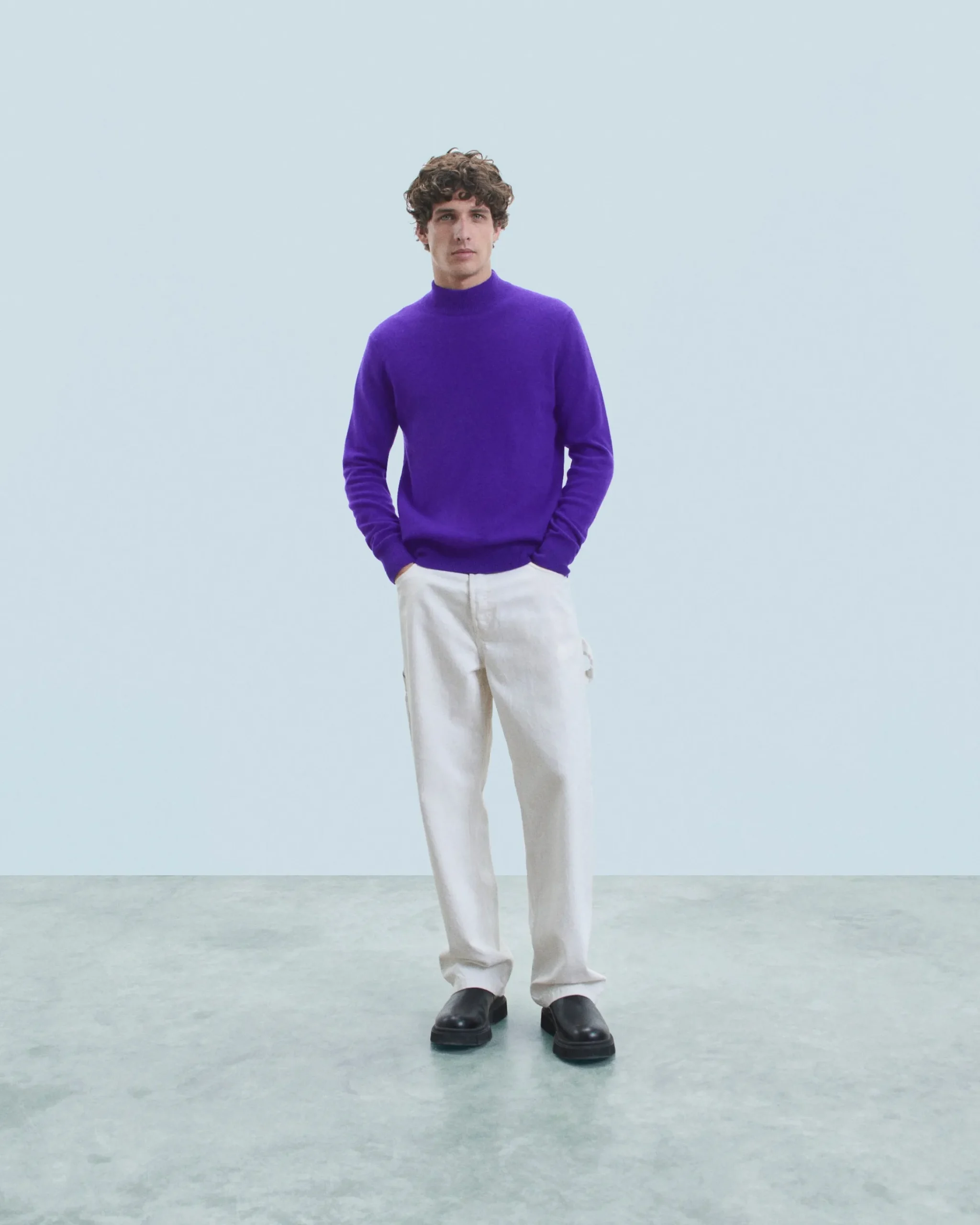 FROM FUTURE Maglione Collo alto Basic Leggero IntensePurple Best