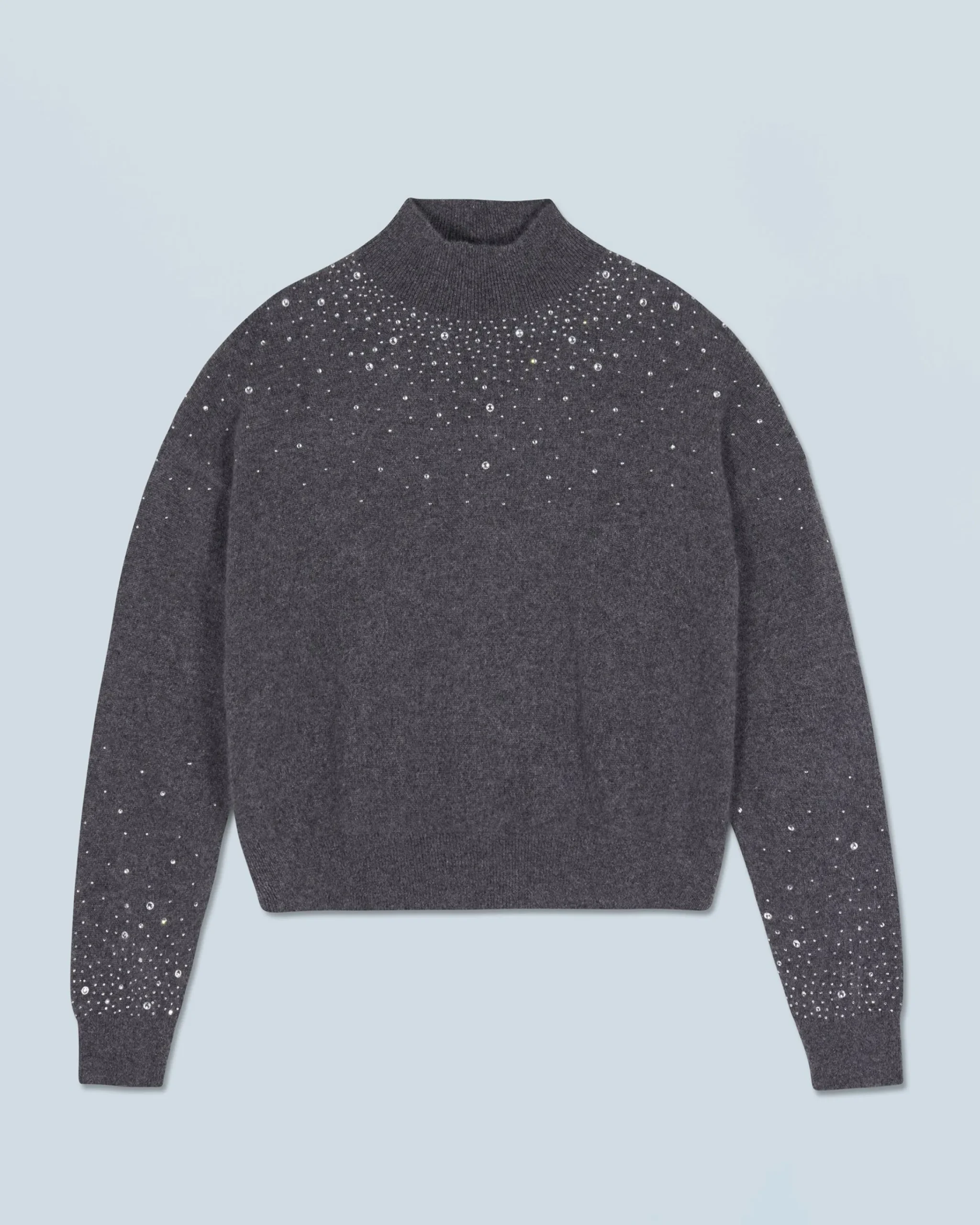FROM FUTURE Maglione Collo alto con Strass Leggero Grigioantracite Sale