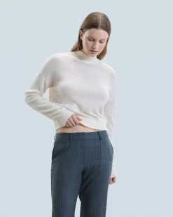 FROM FUTURE Maglione Collo alto con Strass Leggero Ecrù Shop