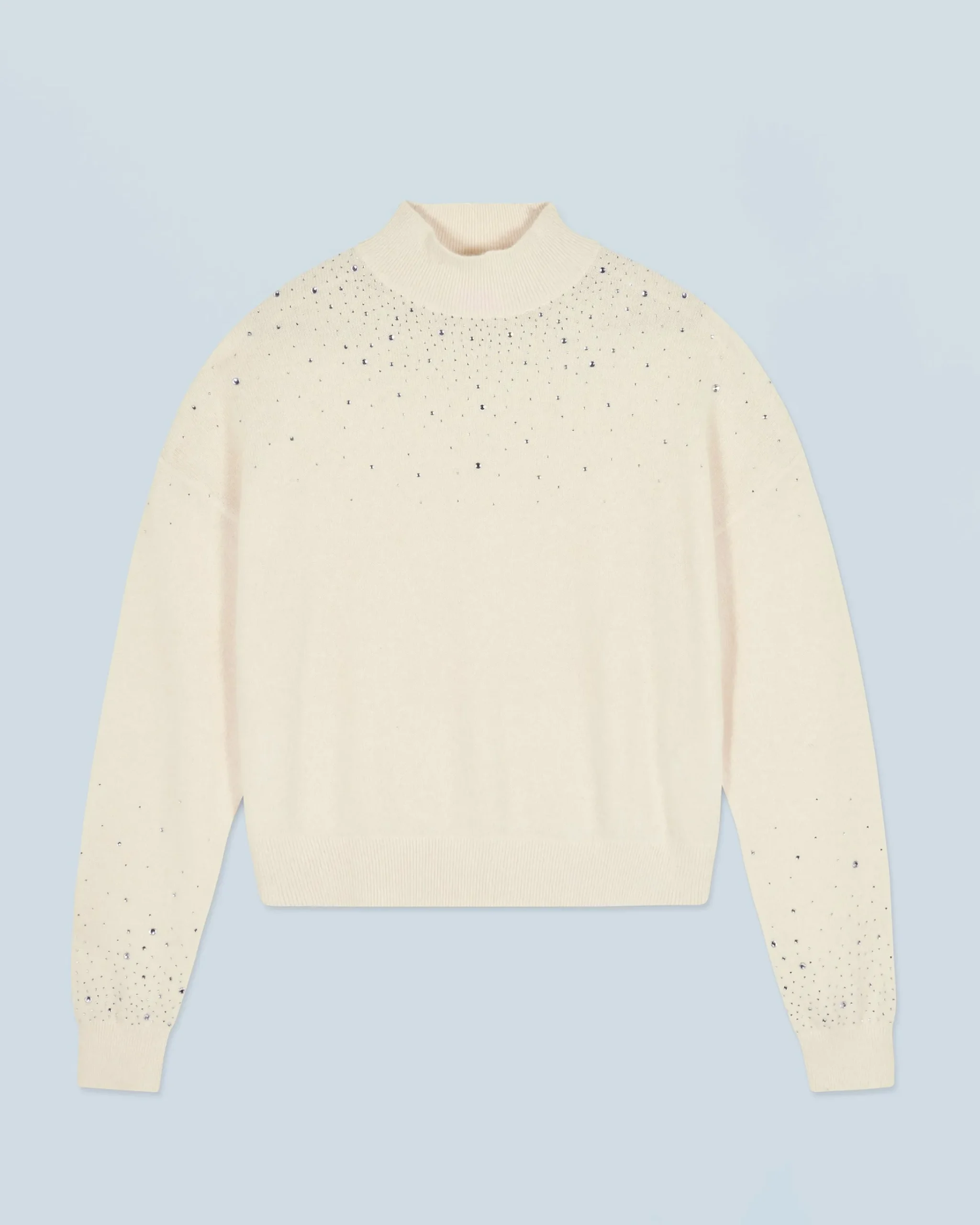 FROM FUTURE Maglione Collo alto con Strass Leggero Ecrù Shop