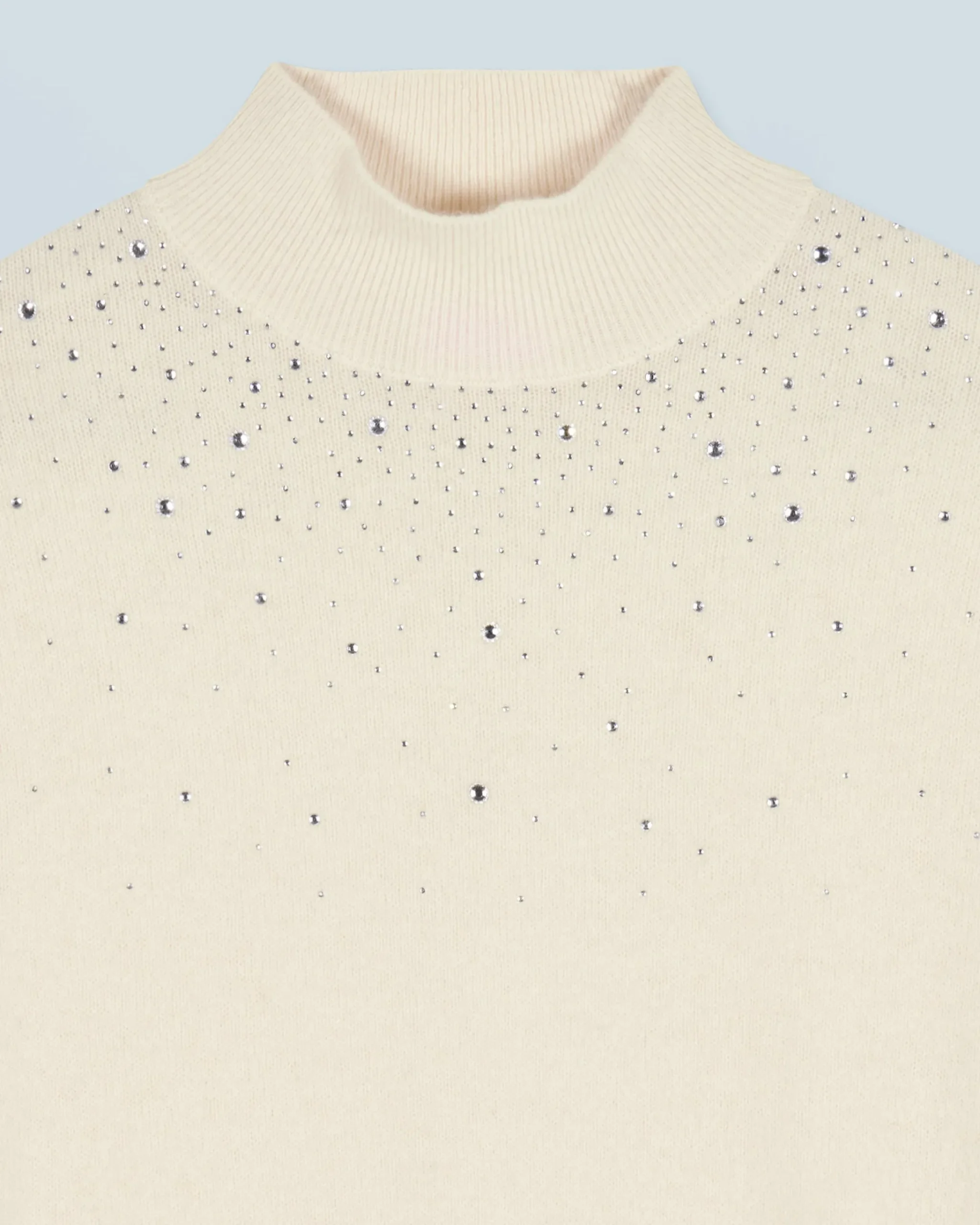 FROM FUTURE Maglione Collo alto con Strass Leggero Ecrù Shop
