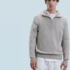 FROM FUTURE Maglione Collo alto con zip Sovradimensionato TaupeMouliné Clearance