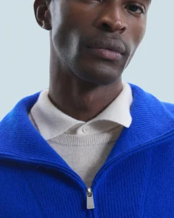 FROM FUTURE Maglione Collo alto con zip Sovradimensionato PopBlue New