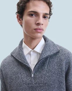 FROM FUTURE Maglione Collo alto con Zip Black Best