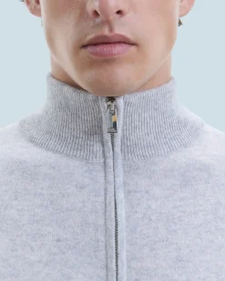 FROM FUTURE Maglione Collo alto con zip Basic Grigioericachiaro Best