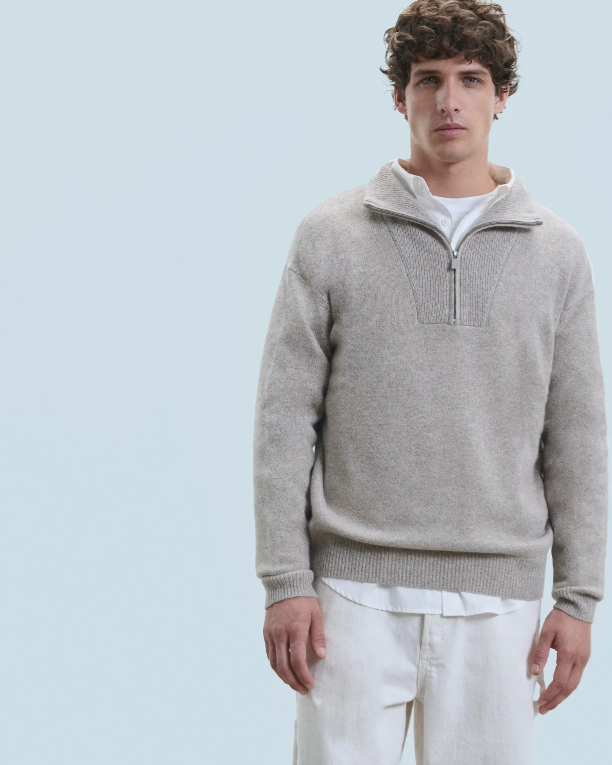 FROM FUTURE Maglione Collo alto con zip Sovradimensionato Anthracite Hot