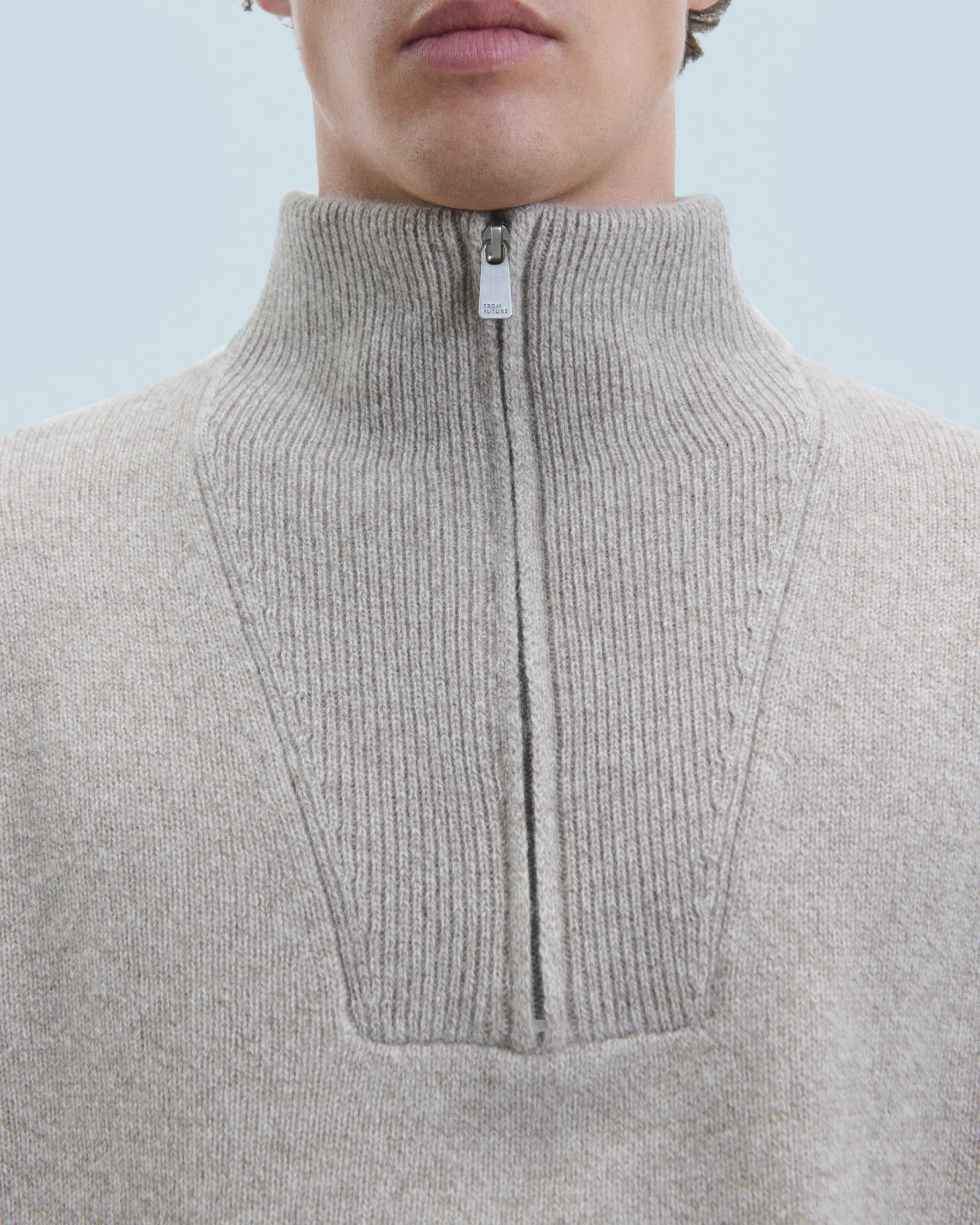 FROM FUTURE Maglione Collo alto con zip Sovradimensionato Anthracite Hot