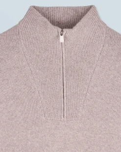 FROM FUTURE Maglione Collo alto con zip Sovradimensionato TaupeMouliné Clearance