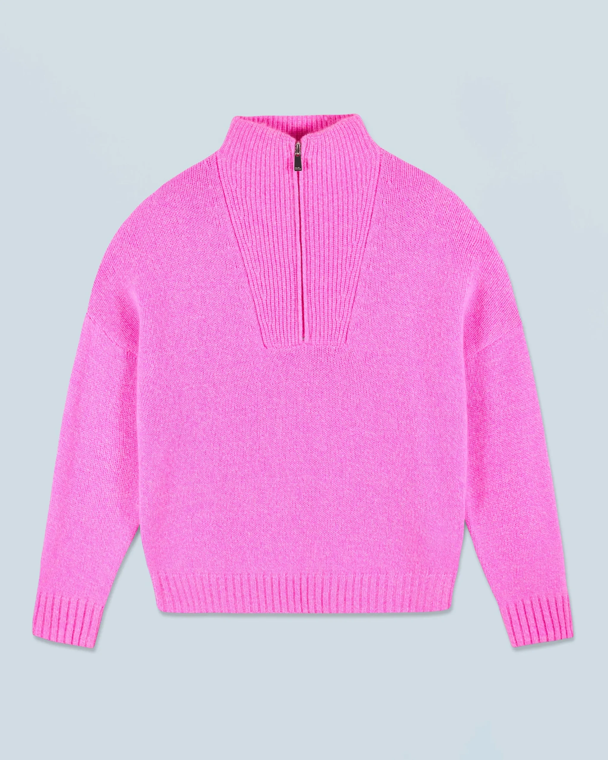 FROM FUTURE Maglione Collo alto con Zip Pesante Pink Hot