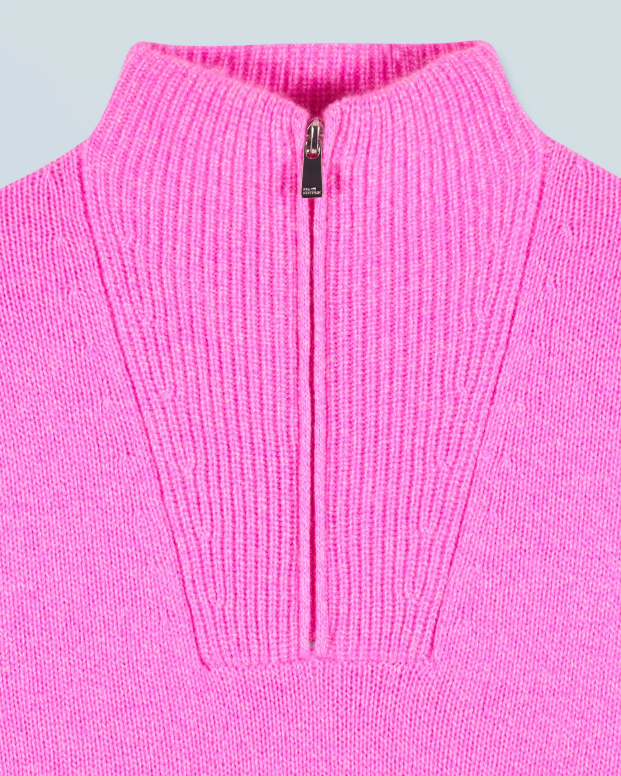 FROM FUTURE Maglione Collo alto con Zip Pesante Pink Hot
