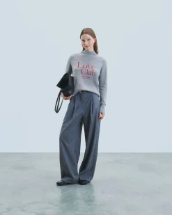 FROM FUTURE Maglione Collo alto Love Club Grigioericascuro Cheap