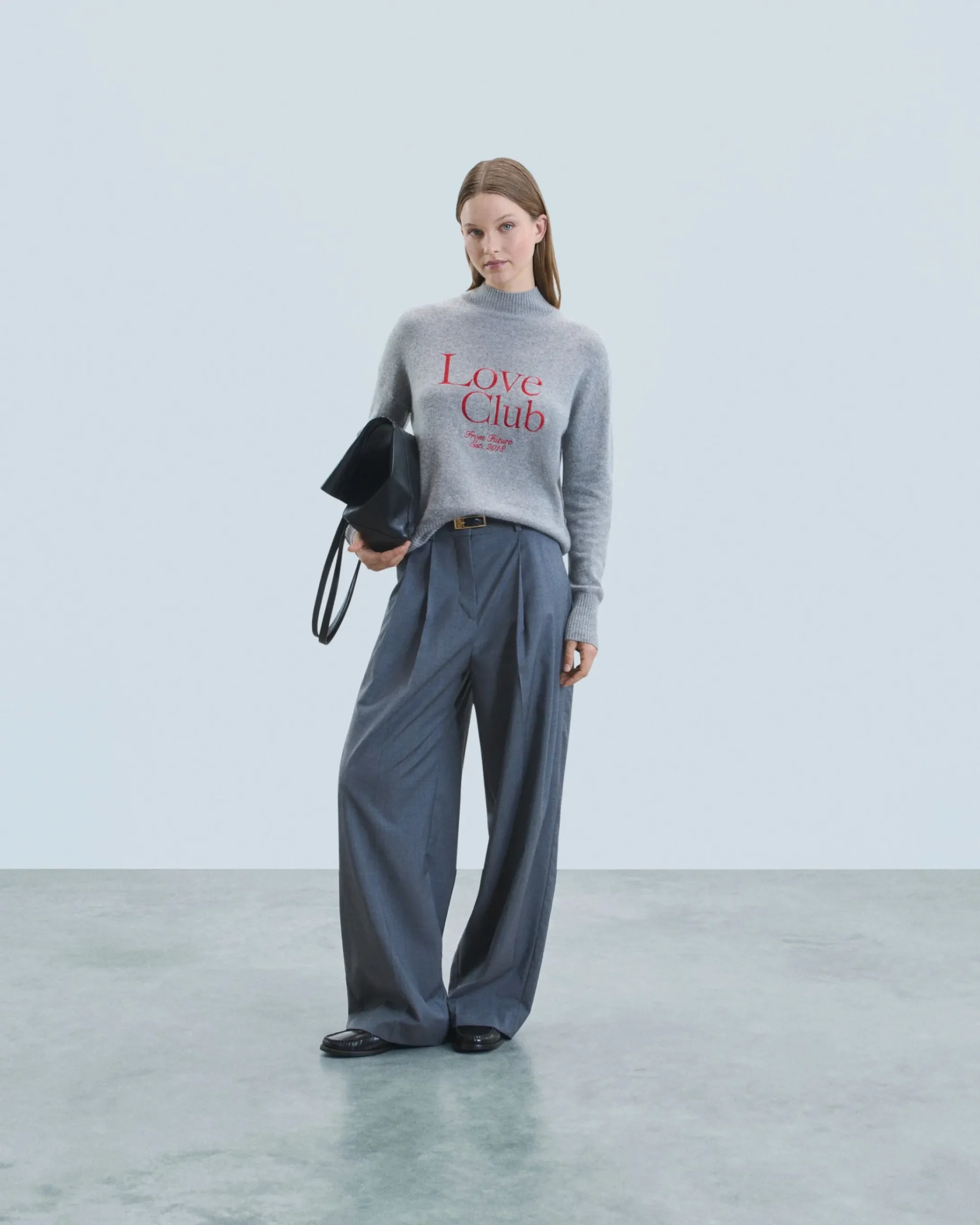 FROM FUTURE Maglione Collo alto Love Club Grigioericascuro Cheap