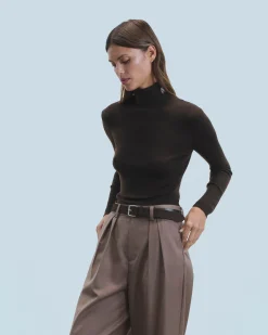 FROM FUTURE Maglione Collo dolcevita Cioccolato Store