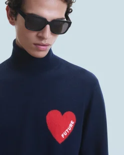 FROM FUTURE Maglione Collo dolcevita Cuore MarinaMilitare Flash Sale