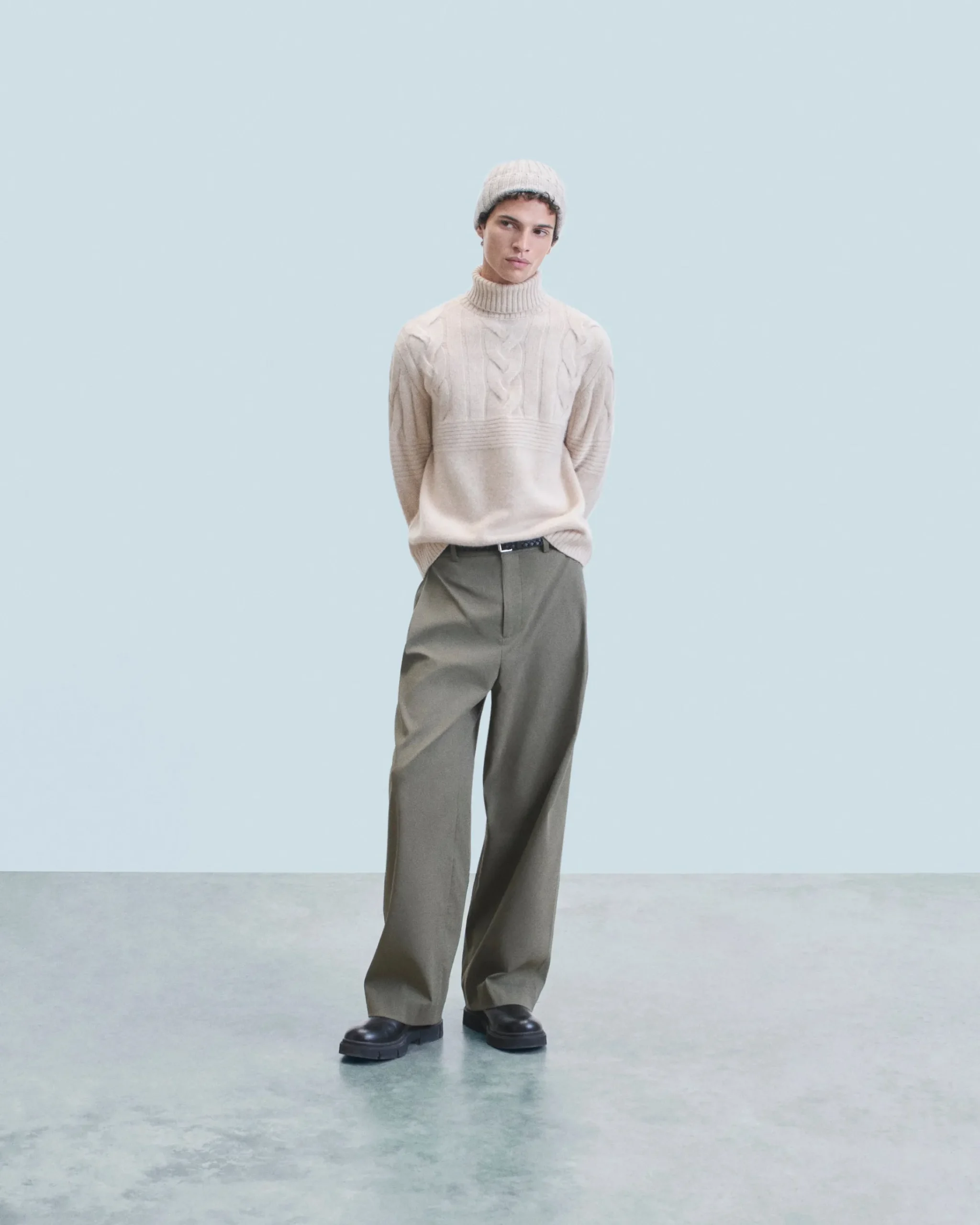 FROM FUTURE Maglione Collo dolcevita con Trecce Mentobeige Flash Sale