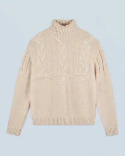FROM FUTURE Maglione Collo dolcevita con Trecce Mentobeige Flash Sale
