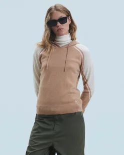 FROM FUTURE Maglione con Cappuccio Cammello Cheap