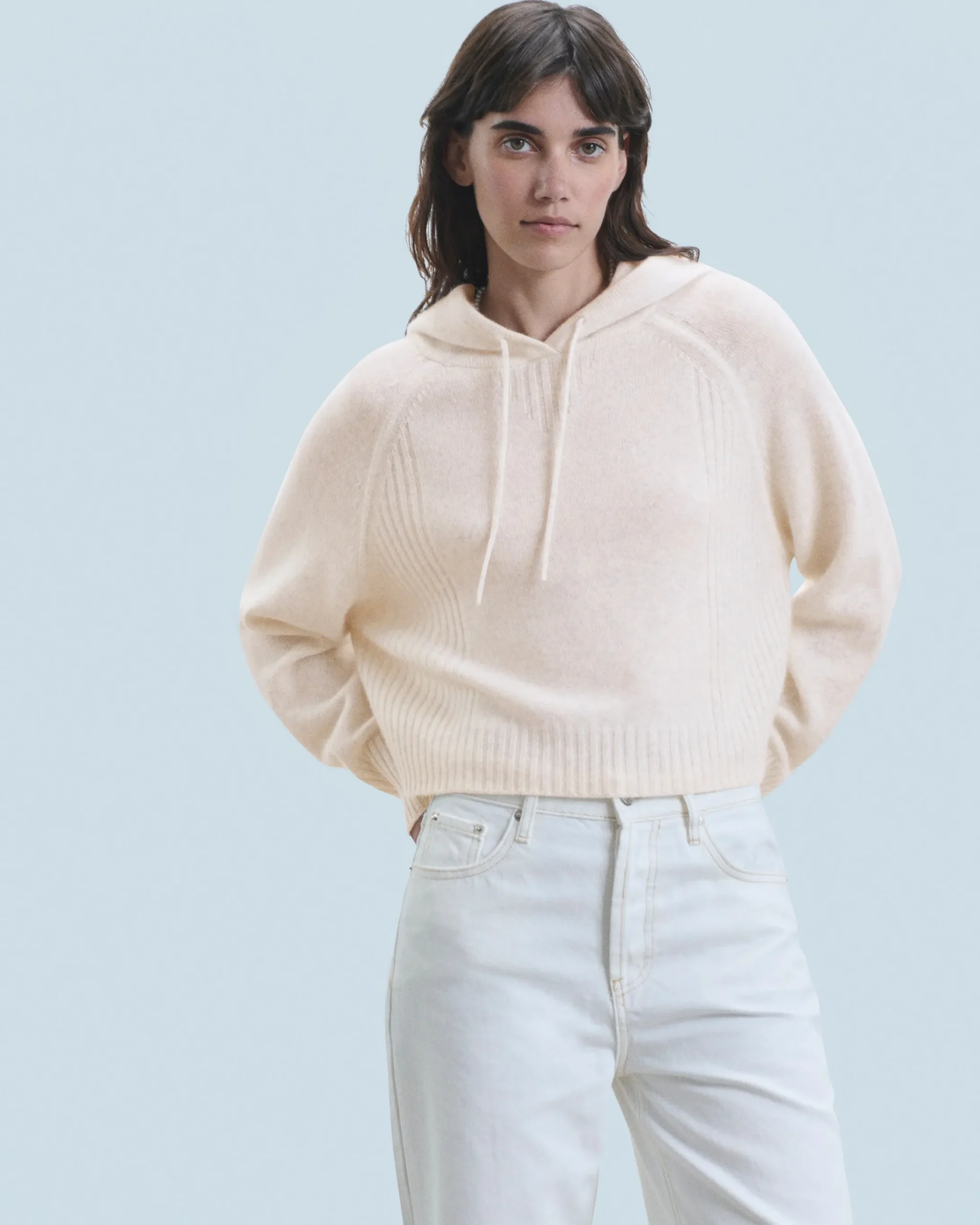 FROM FUTURE Maglione con Cappuccio HeatheredEcru Discount