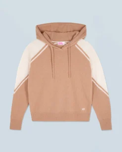 FROM FUTURE Maglione con Cappuccio Cammello Cheap