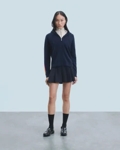FROM FUTURE Maglione con Cappuccio Bande maniche Multicolori Leggero MarinaMilitare Discount