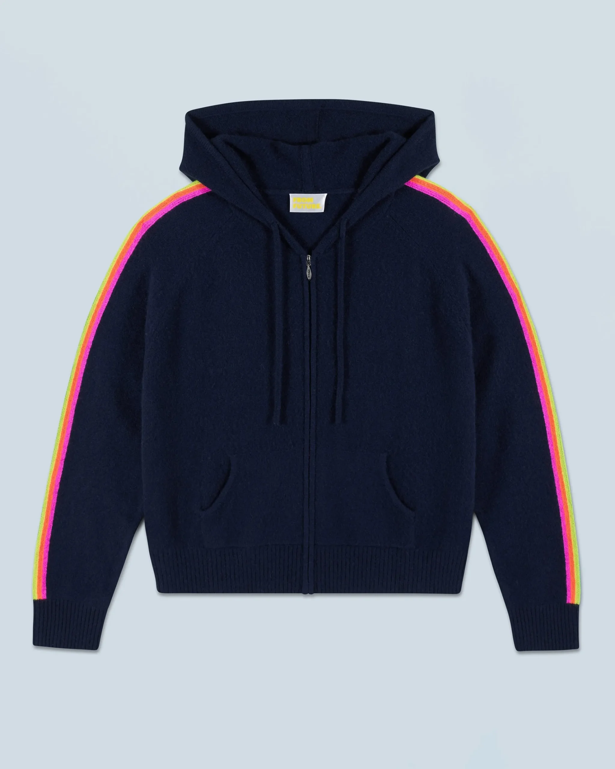 FROM FUTURE Maglione con Cappuccio Bande maniche Multicolori Leggero MarinaMilitare Discount