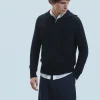 FROM FUTURE Maglione con Cappuccio e Zip Basic Nero Shop