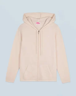 FROM FUTURE Maglione con Cappuccio e Zip Ecrù Discount