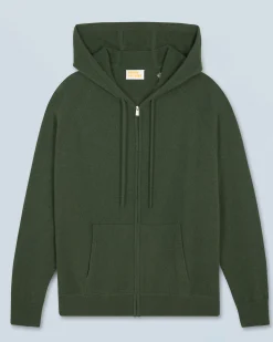 FROM FUTURE Maglione con Cappuccio e Zip Basic Cachi Outlet