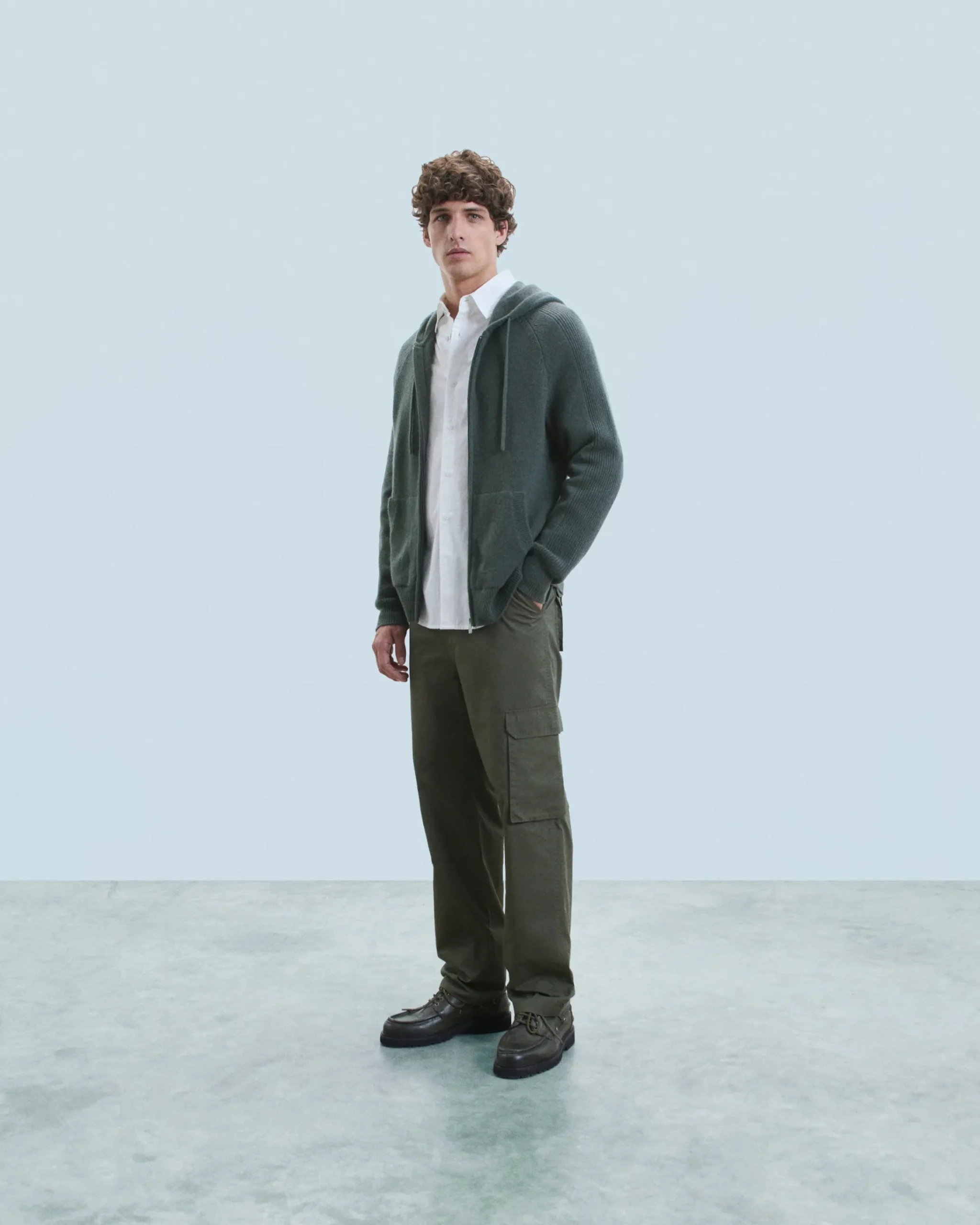 FROM FUTURE Maglione con Cappuccio e Zip LavaGrey Shop