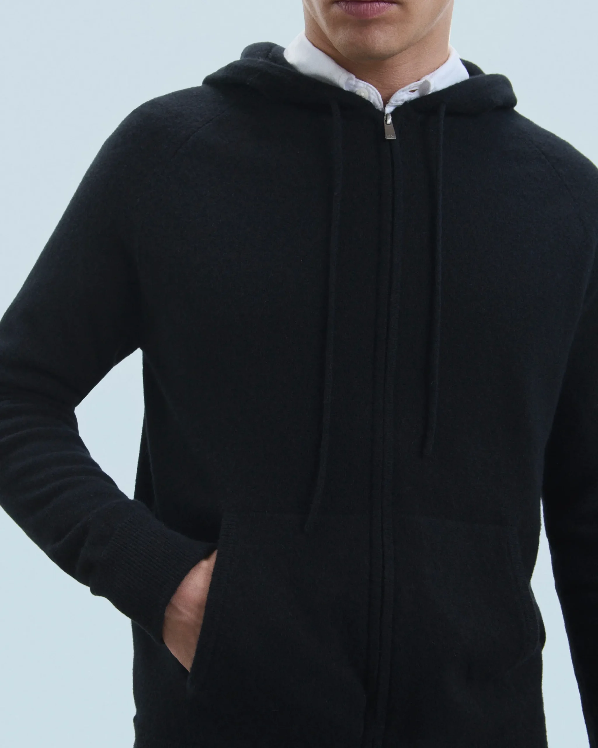 FROM FUTURE Maglione con Cappuccio e Zip Basic Nero Shop