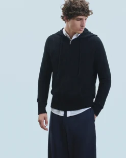 FROM FUTURE Maglione con Cappuccio e Zip Basic Cachi Outlet