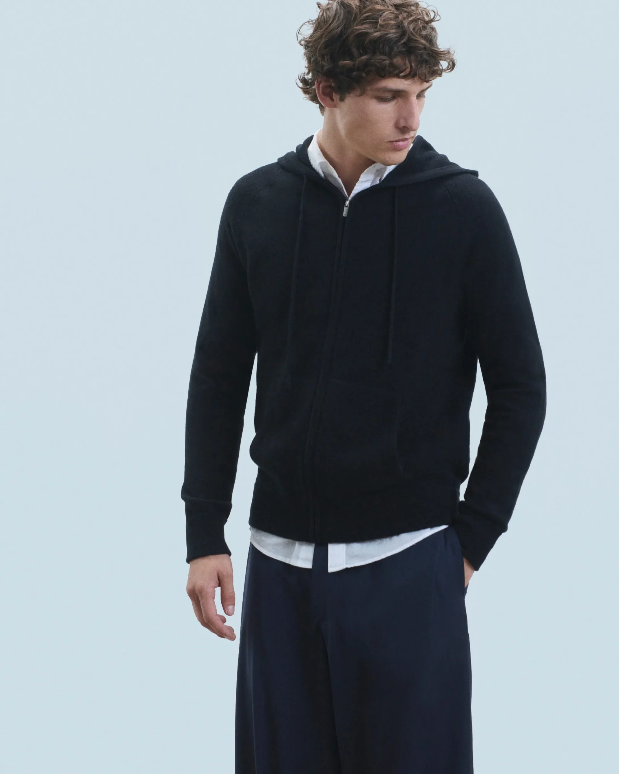FROM FUTURE Maglione con Cappuccio e Zip Basic Cachi Outlet