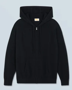 FROM FUTURE Maglione con Cappuccio e Zip Basic Nero Shop