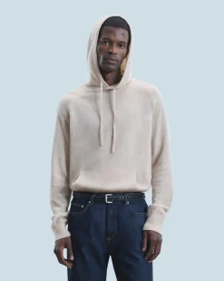 FROM FUTURE Maglione con Cappuccio Oversize Leggero Mentobeige Sale