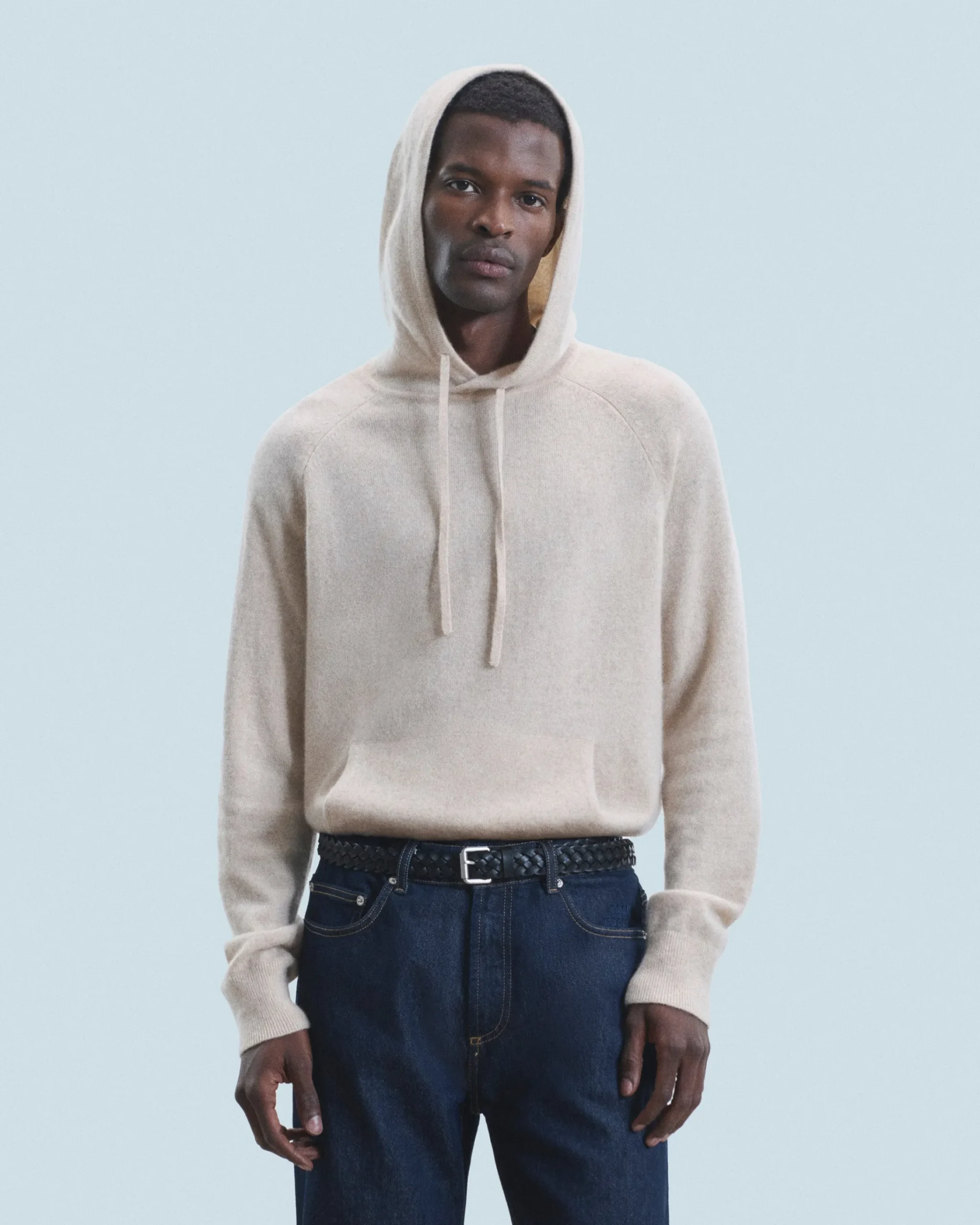 FROM FUTURE Maglione con Cappuccio Oversize Leggero Mentobeige Sale