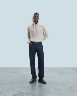 FROM FUTURE Maglione con Cappuccio Oversize Leggero Mentobeige Sale