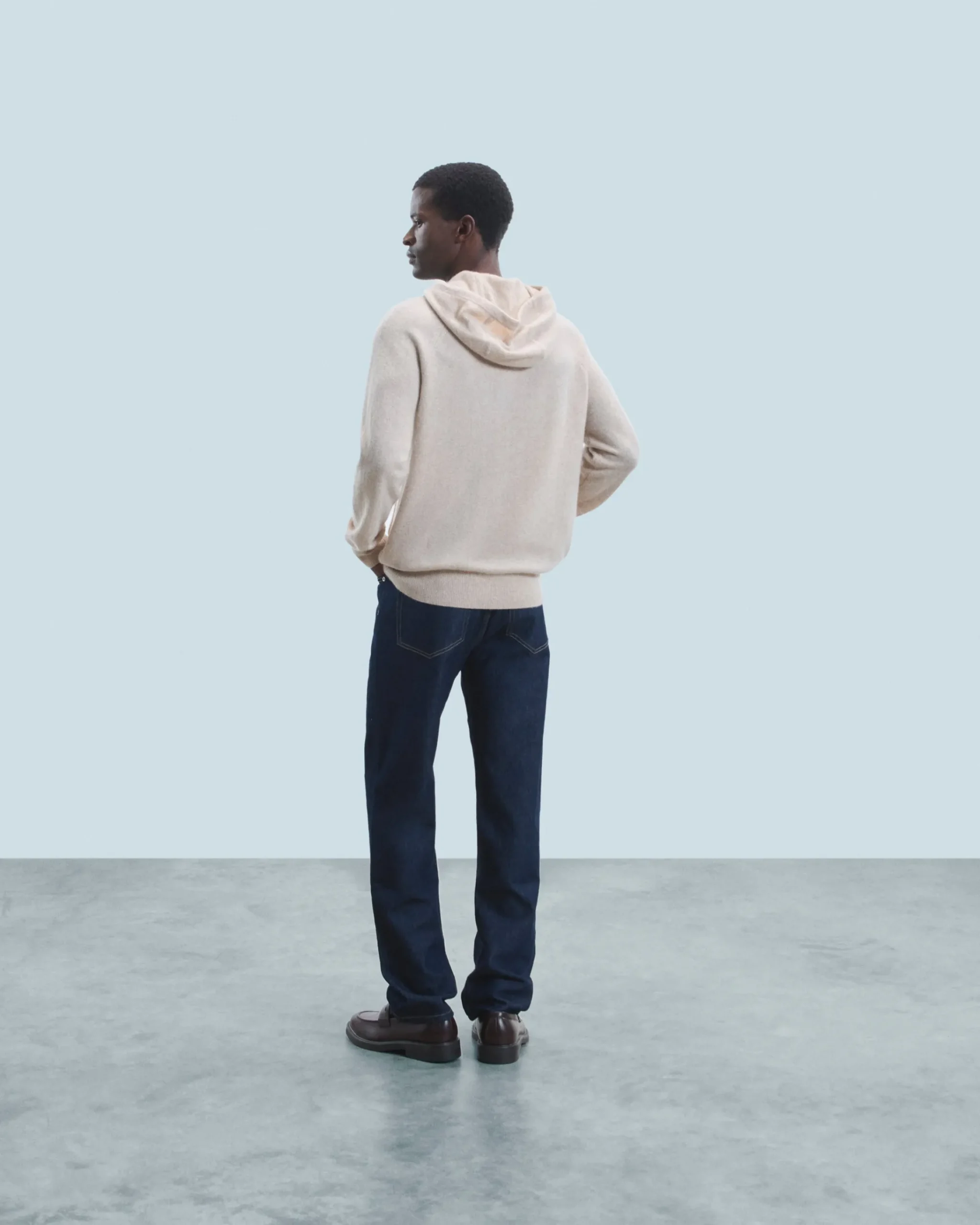 FROM FUTURE Maglione con Cappuccio Oversize Leggero Mentobeige Sale