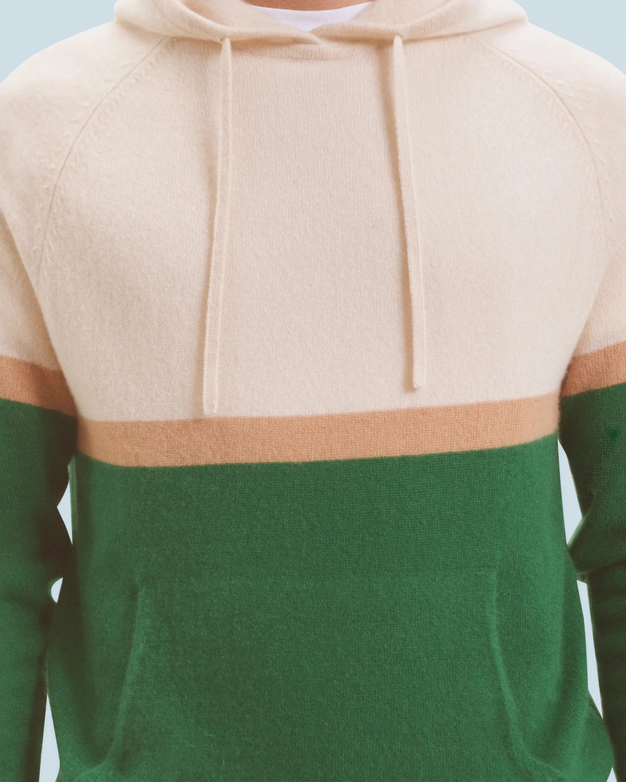 FROM FUTURE Maglione Felpa con cappuccio Color Block ForestGreen New
