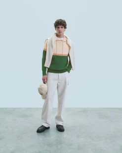 FROM FUTURE Maglione Felpa con cappuccio Color Block ForestGreen New