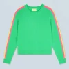 FROM FUTURE Maglione Girocollo Fasce manica Multico UtopicGreen Clearance