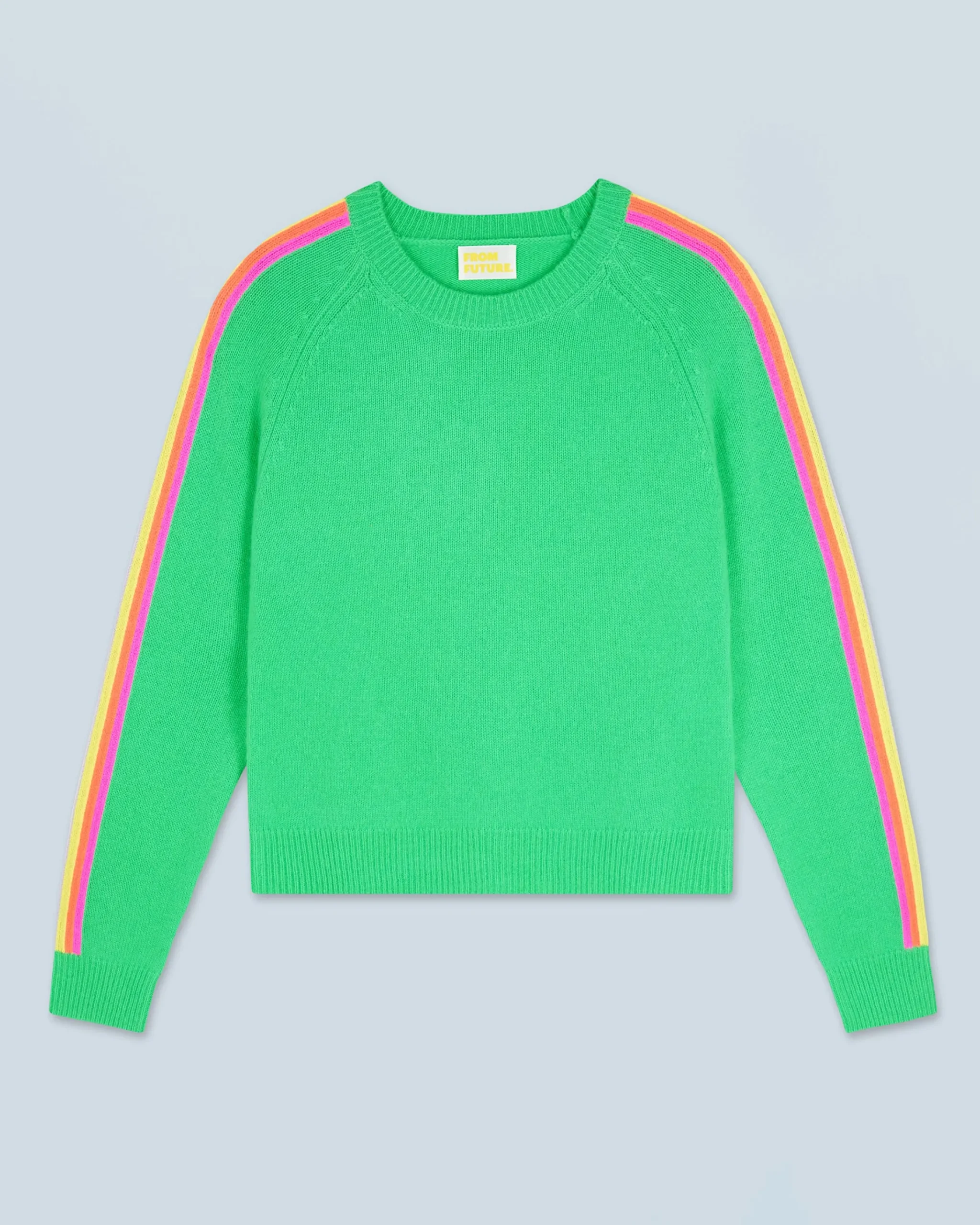 FROM FUTURE Maglione Girocollo Fasce manica Multico UtopicGreen Clearance