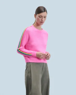 FROM FUTURE Maglione Girocollo Fasce per maniche Multico DreamyPink Flash Sale